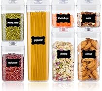 Airtight Food Storage Containers,Vtopmart 7 Pieces BPA Free Plastic Cereal Containers with Easy L... | Amazon (US)