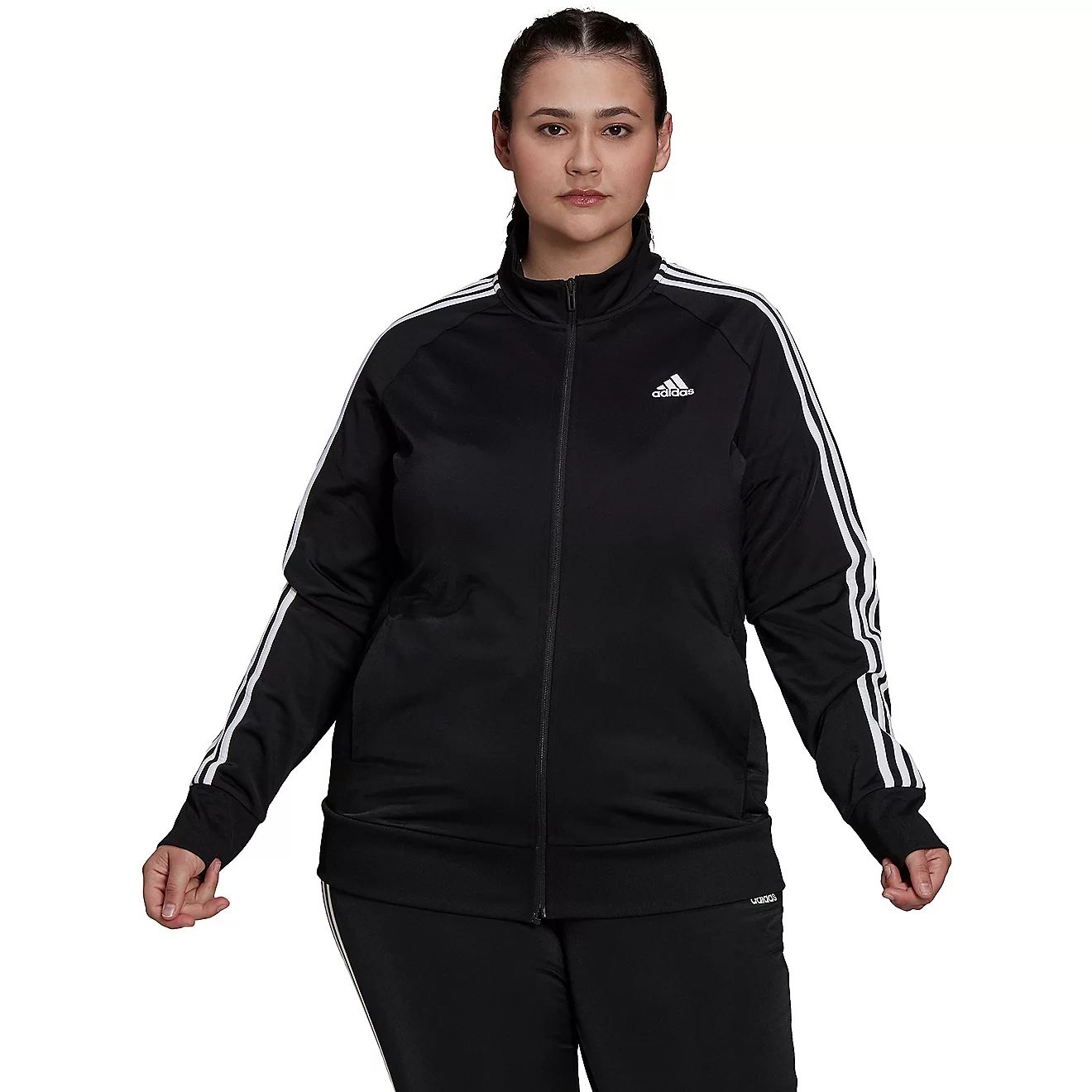 adidas Women's Tricot 3-Stripes Plus Size Jacket | Academy | Academy Sports + Outdoors