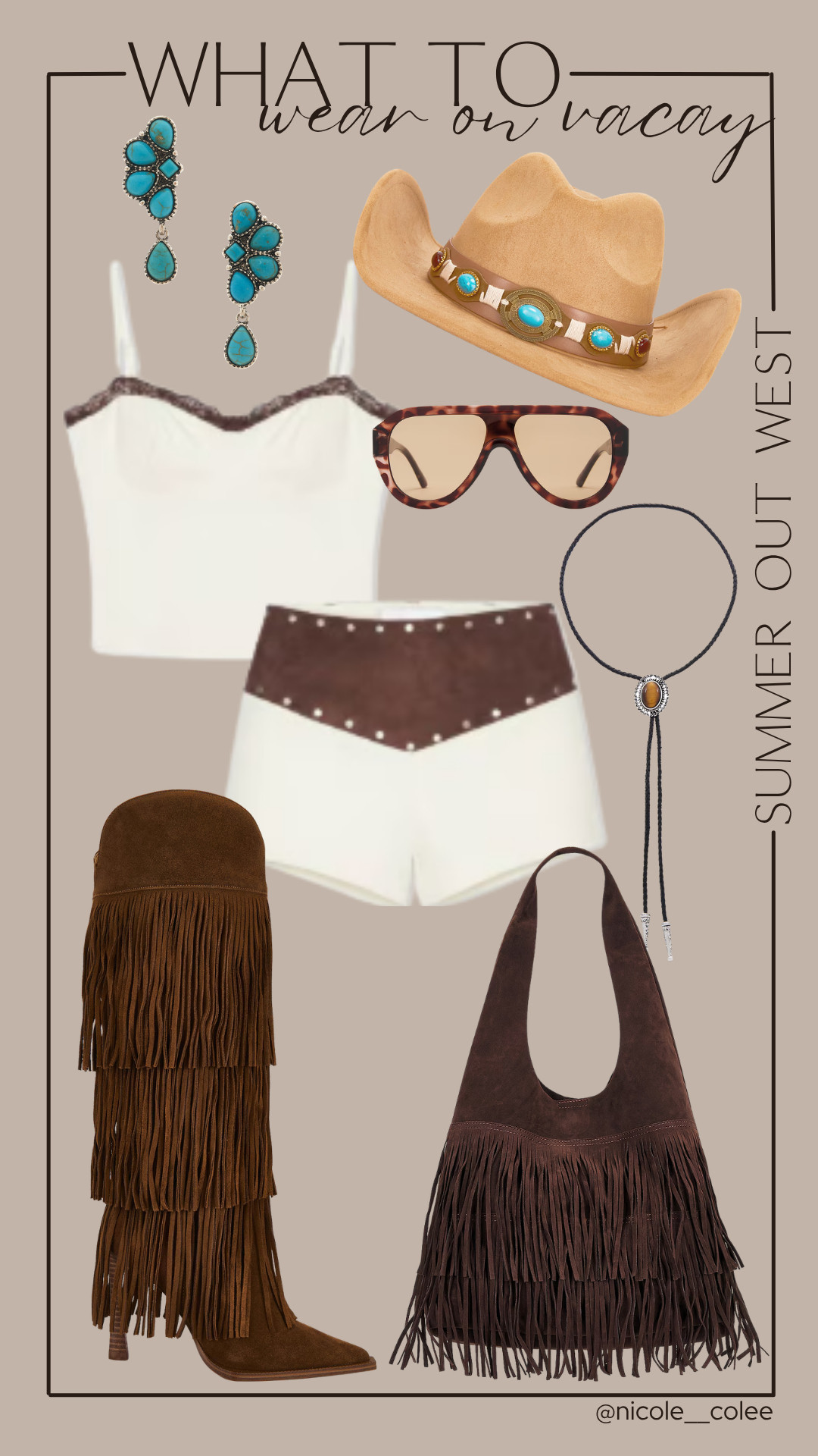 Obsessed with this vibe 🤎✨

Western, but make it elevated… this is exactly what I’d pack for a summer getaway when you want to stand out without trying too hard 💁‍♀️

Fringe, textures, and statement accessories that do all the work—just add sun and you’re set ☀️

Everything is linked on my LTK ✨ 

 #LTKdayinmylife #LTKSeasonal #LTKTravel