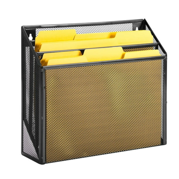 Honey Can Do Steel Mesh Vertical File Sorter, Black - Walmart.com | Walmart (US)