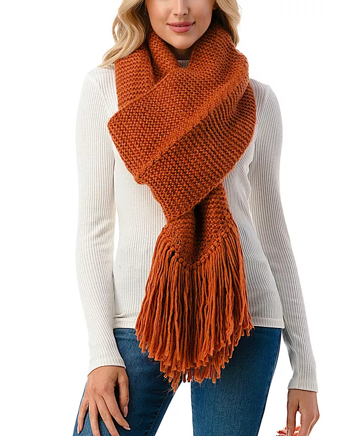 Marcus Adler Women's Ultra Soft Fringe-Trim Winter Scarf - Macy's | Macy's