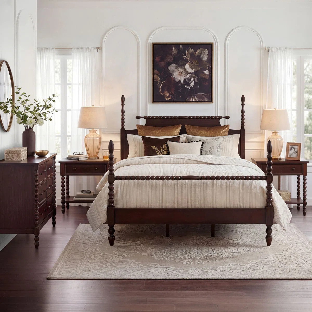 Beckett Solid Wood Low-Profile Bed Frame with Spindle Design | Wayfair North America