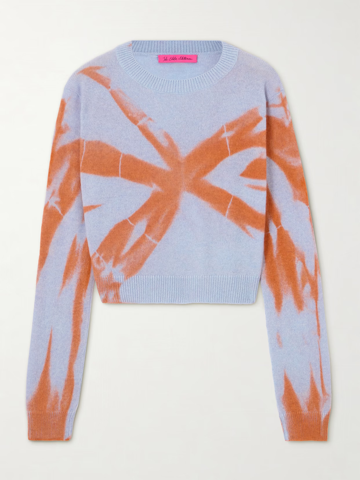 The Elder Statesman - Mythic Cropped Tie-dyed Tranquility Cashmere Sweater - Multi | NET-A-PORTER (US)