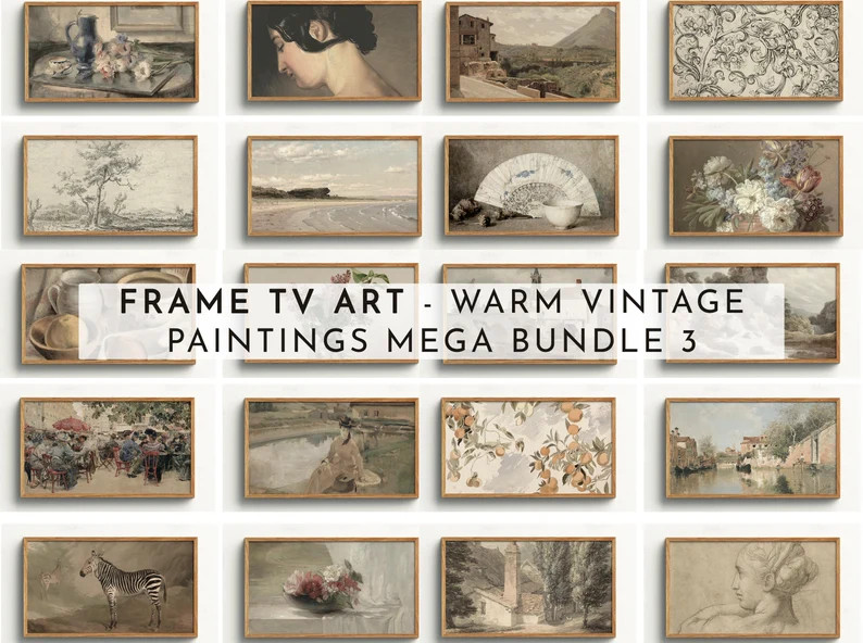 Samsung Frame TV Art Set Warm Vintage Paintings Mega Bundle 50 Files Included Vintage Frame TV Ar... | Etsy (US)