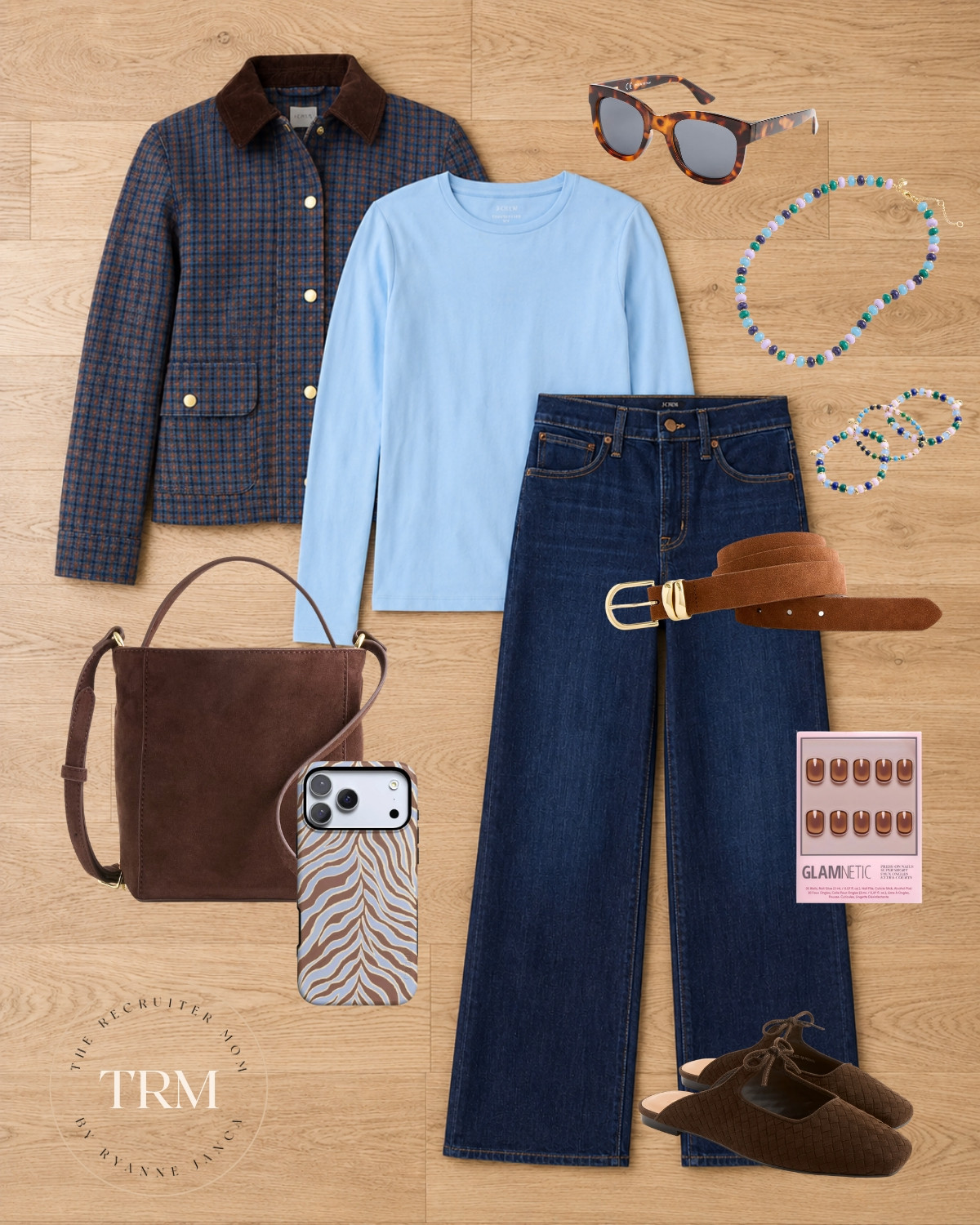 Plaid jacket, wide leg denim and chocolate brown accessories for an easy polished fall look. #fallstyle #casualoutfit

#LTKSeasonal #LTKOver40 #LTKMidsize