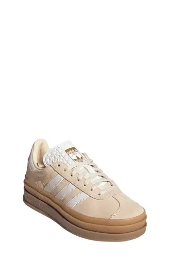 adidas Kids' Gazelle Bold Sneaker in Wonder White/Beige/Gold at Nordstrom Rack, Size 6.5 | Nordstrom Rack