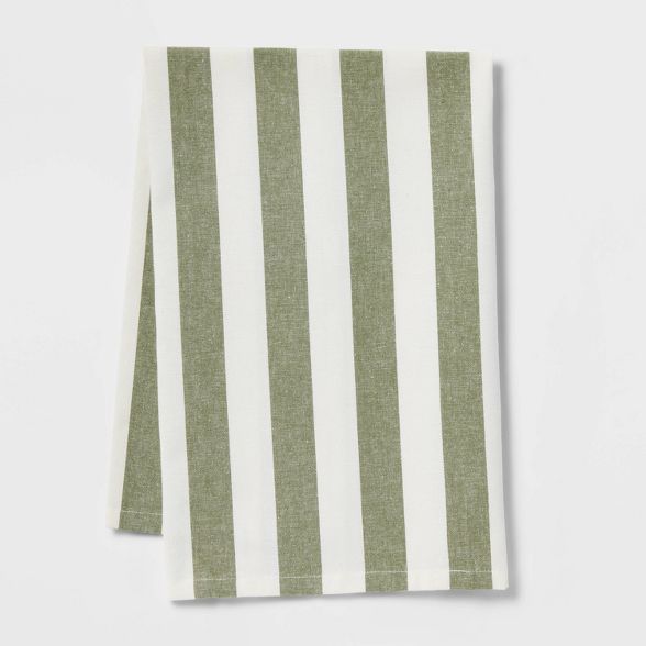 Cotton Striped Kitchen Towel Green - Threshold™ | Target