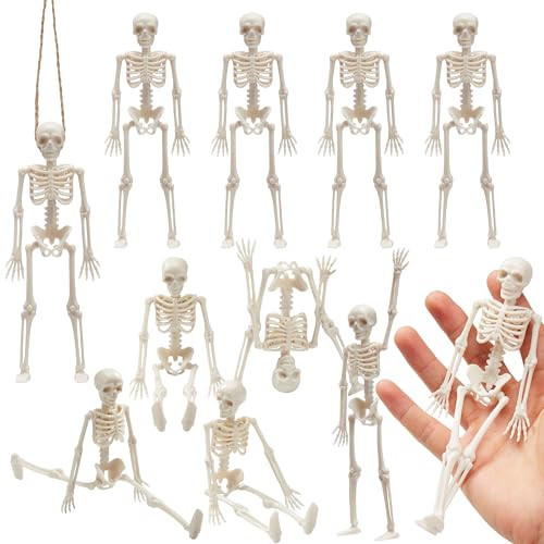 JOYIN 12 PCS 6” Small Skeletons Toys Halloween Decorations Mini Skeleton Figurines for Craft Haunted House Accessories Trick-or-Treaters Party Favors Graveyard Decorations | Amazon (US)