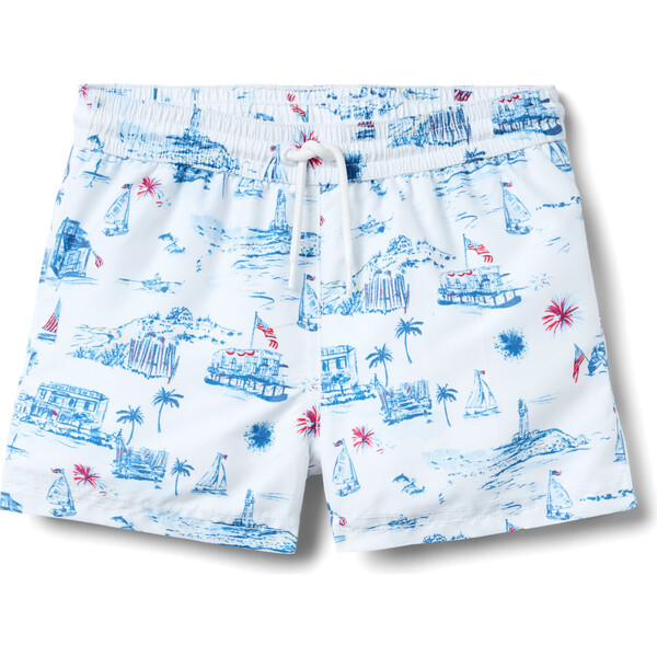 Recycled Americana Toile Swim Trunk | Maisonette