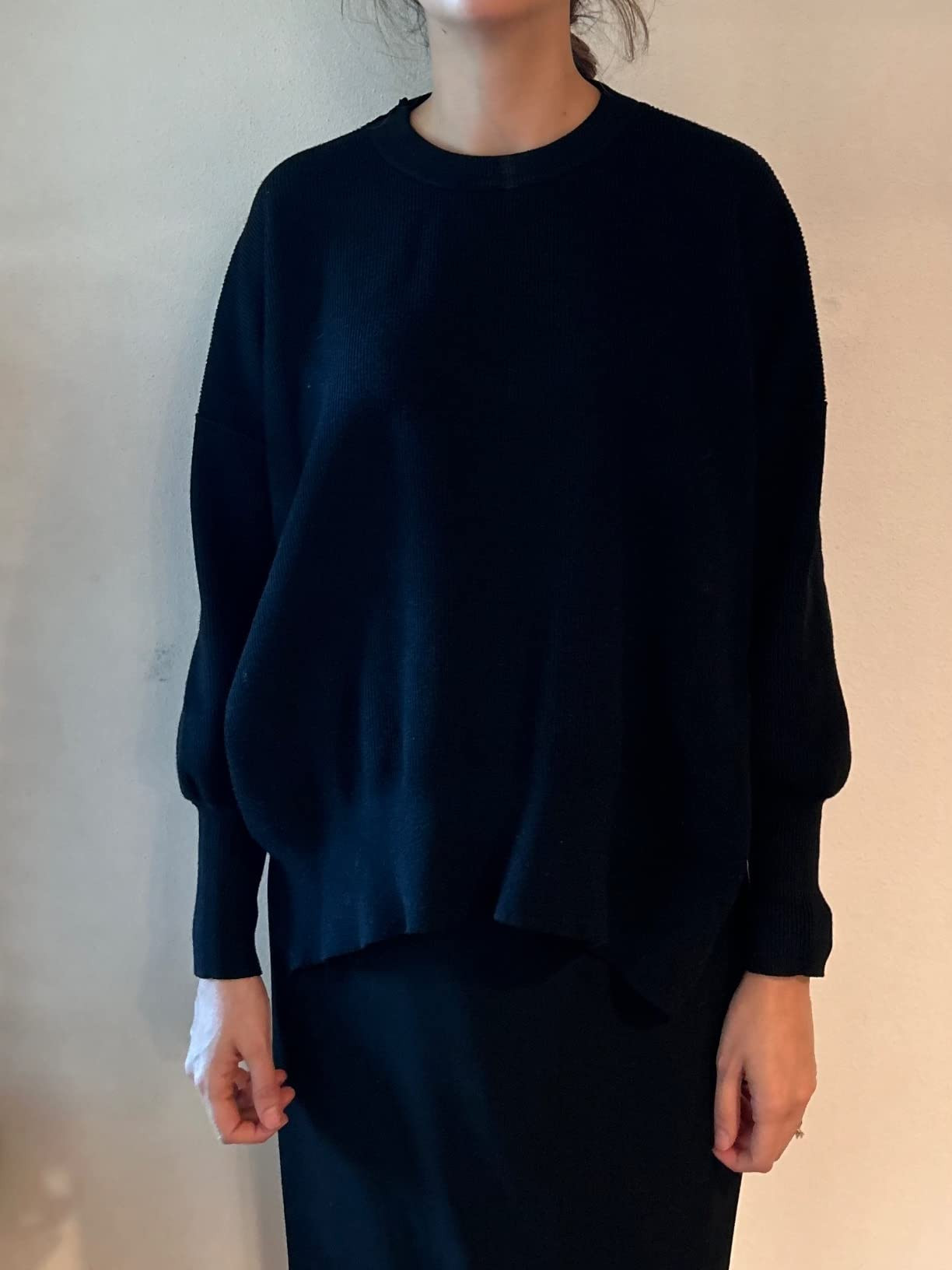 LILLUSORY Women's Crewneck Batwing Long Sleeve Sweater 2023 Fall Oversized Ribbed Knit Side Slit ... | Amazon (US)