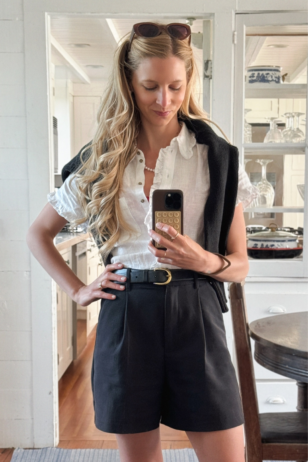 Obsessed with this ruffle sleeve linen top from J.Crew. It pairs perfectly with trouser style shorts or denim and a cotton crew thrown over your shoulders. 

It's the perfect quintessential summer look.

Also great for all your summer travels and a beach day, the farmers market or brunch with the girls or in-laws.

It's classic, chic and timeless.

vacation outfit, Black shorts, summer outfit, spring outfit, vacation outfit, europe outfit, what to pack, Paris, Italy, Spain, Portugal, jcrew, Abercrombie, Sloan shorts, tailored shorts, leather belt, loafers, penny loafers, weejuns, gh bass, madewell, shorts, travel outfit,
Parisian style, Paris outfit, Italy outfit, brunch outfit, farmers market outfit, coastal style, New England outfit, sophisticated, coastal outfit

#LTKStyleTip #LTKTravel #LTKSeasonal