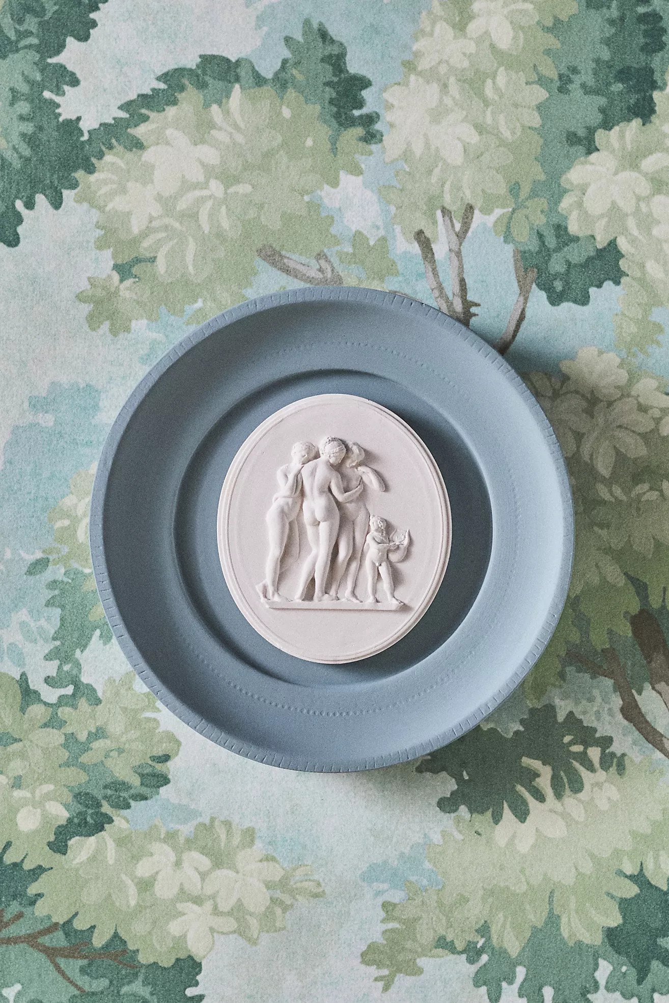 STATUETTE Hand-Cast Plaster Blue Framed Intaglio Wall Art | Anthropologie (US)
