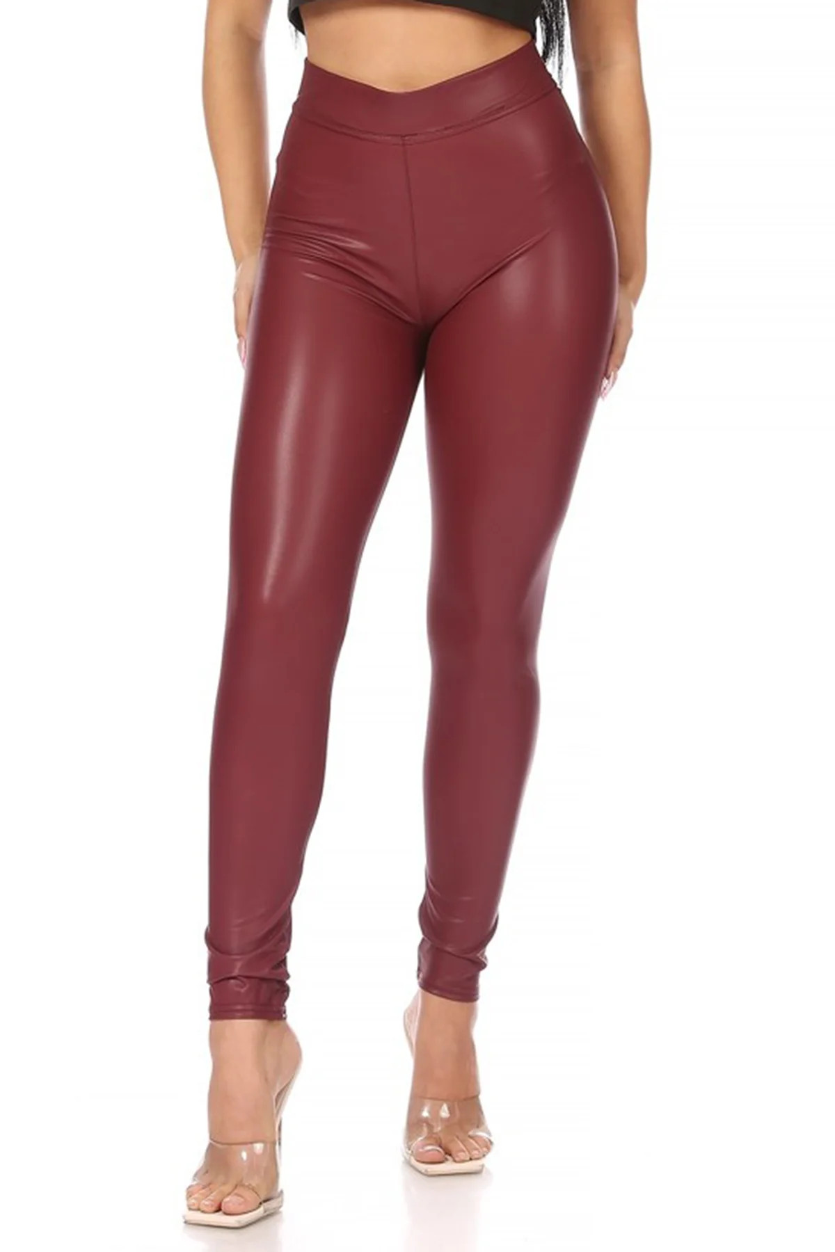 Moa Collection Women's Solid Faux Leggings/Jegging Pants | Walmart (US)
