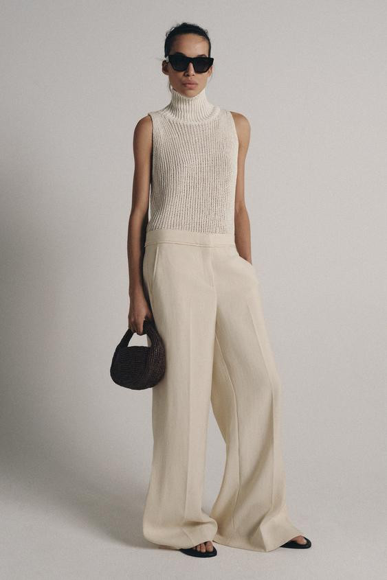 HIGH COLLAR KNIT TOP | Zara US