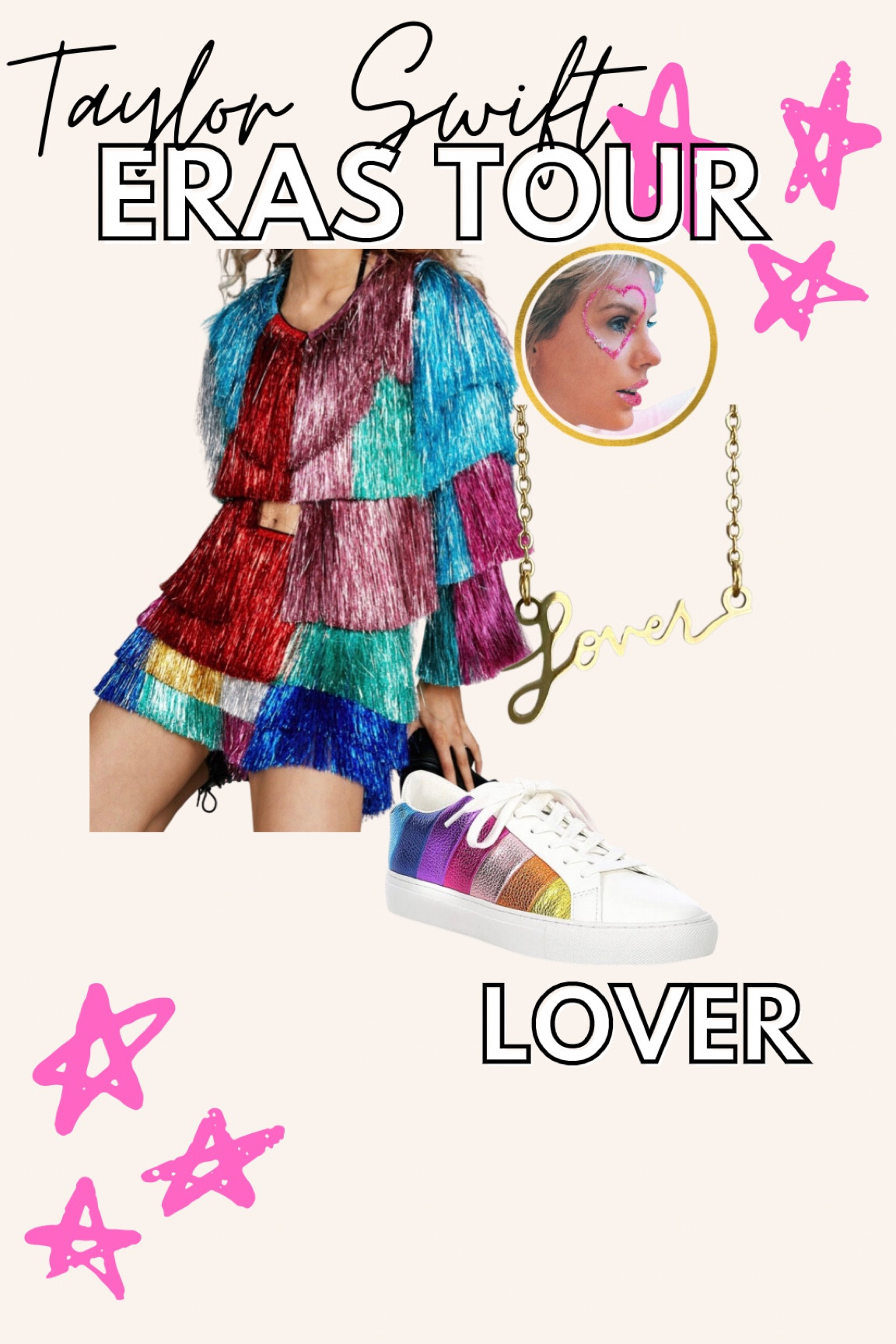 I like shiny things…✨🎶 But I’m dressing up for the Taylor Swift Lover era, uh huh. That’s right.😉

All things rainbow, sparkle, fiesta, & even PRIDE Month appropriate.🌈

Sparkle in the pit at Taylor Swift’s Eras Tour concert in the best way✨

Linked similar necklace choices. The ones pictured are from ResinRina online.✨ She makes the BEST gifts for the Swiftie in your life. I love shopping small when I can! 

#LTKSeasonal #LTKHoliday #LTKshoecrush