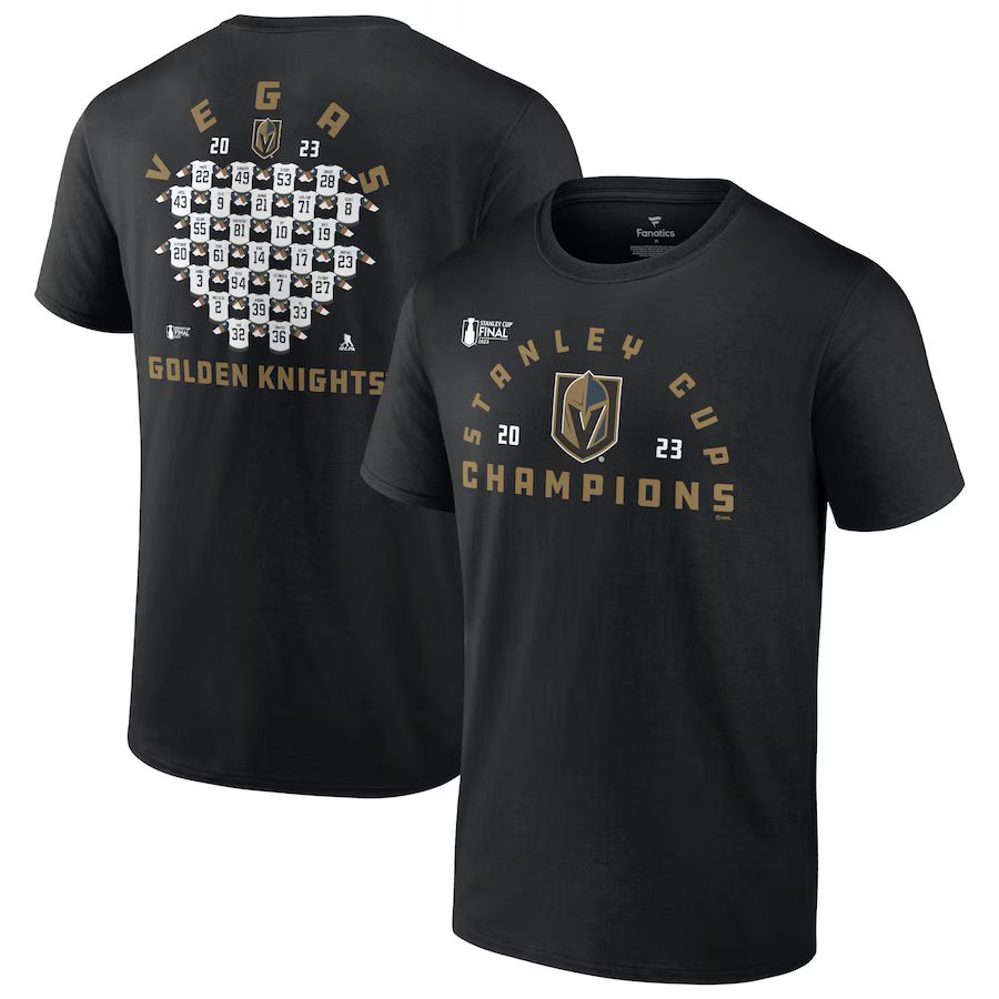 Vegas Golden Knights Fanatics Branded 2023 Stanley Cup Champions Big & Tall Jersey Roster T-Shirt... | Fanatics