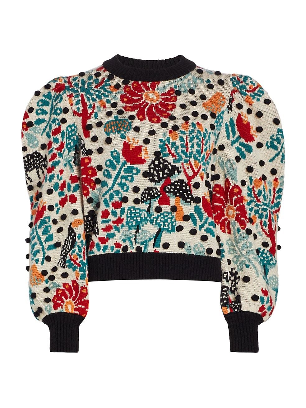 Mushroom Forest Puff-Sleeve Sweater | Saks Fifth Avenue