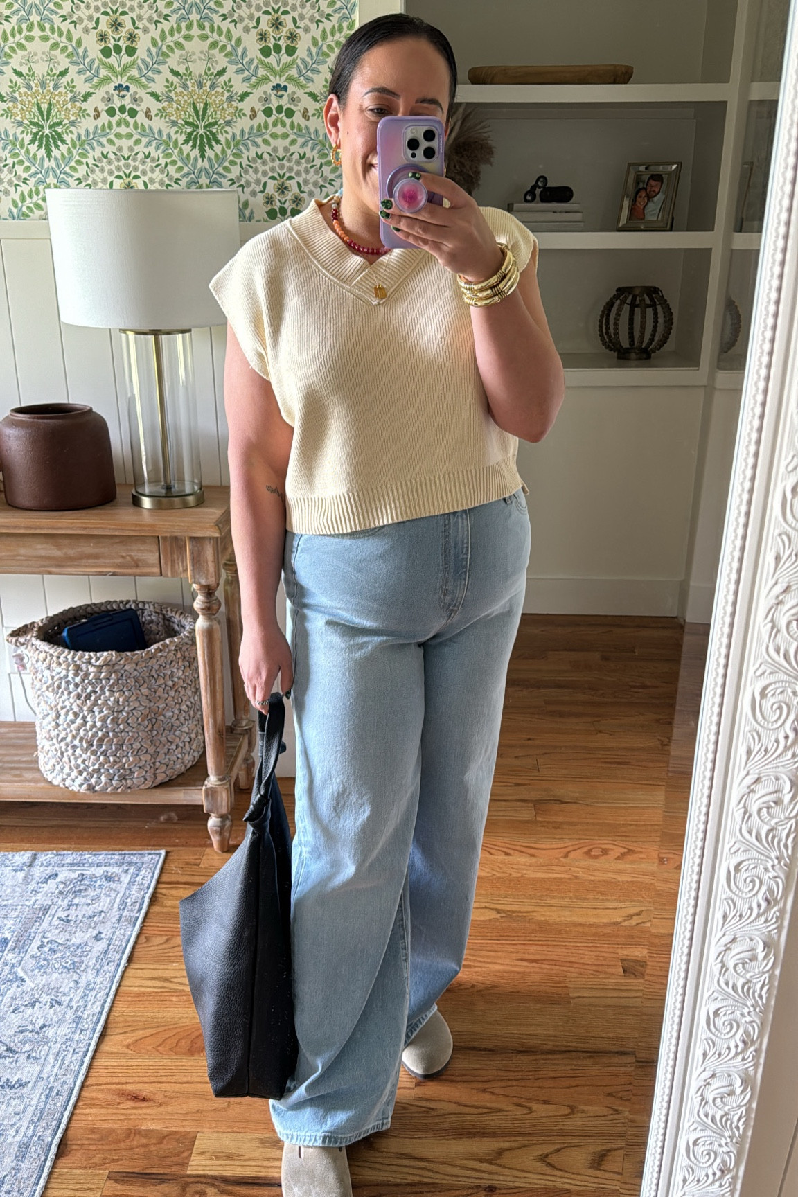 Midsize fall ootd for the midsize girl 🍂 size medium in vest || 12 in target jeans 

#LTKMidsize #LTKFindsUnder50 #LTKFindsUnder100