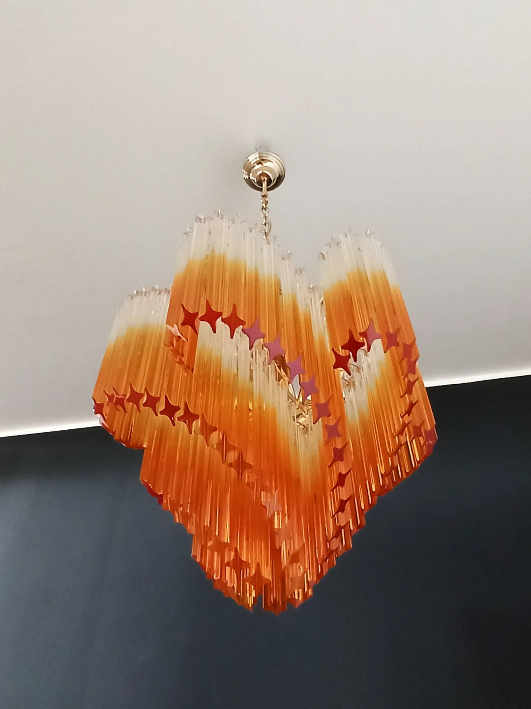 Modern Quadriedri Murano Glass Chandelier  114 Shaded Amber - Etsy | Etsy (US)