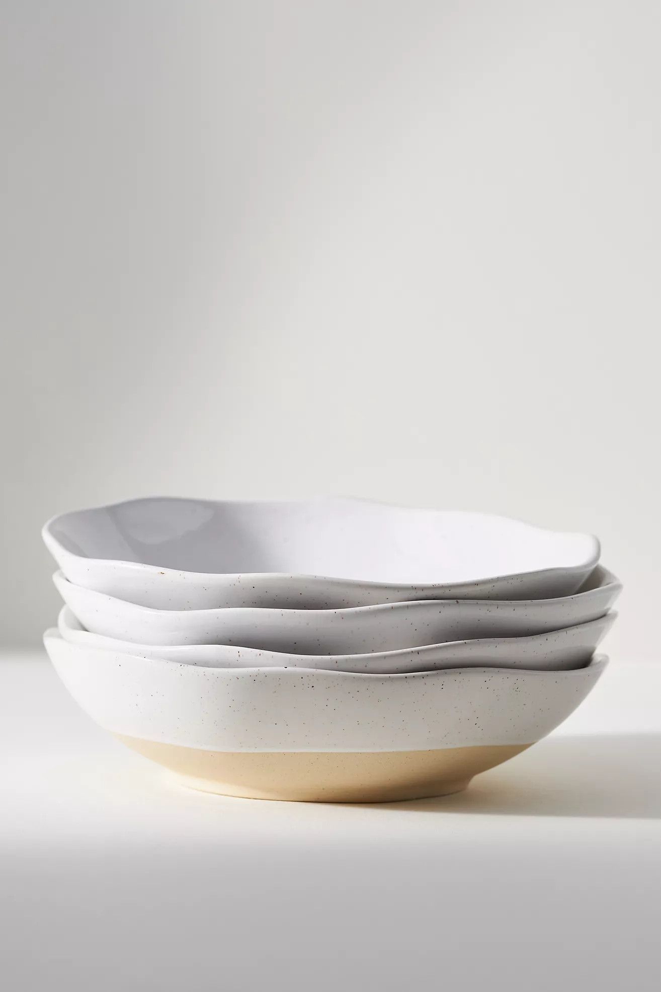 Glazed Garage Low Tide Stoneware, Set of 4 Low Bowls | Anthropologie (US)