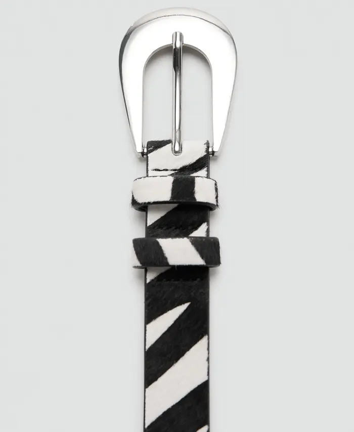 MANGO Zebra Print Calf Hair Belt | Nordstrom | Nordstrom