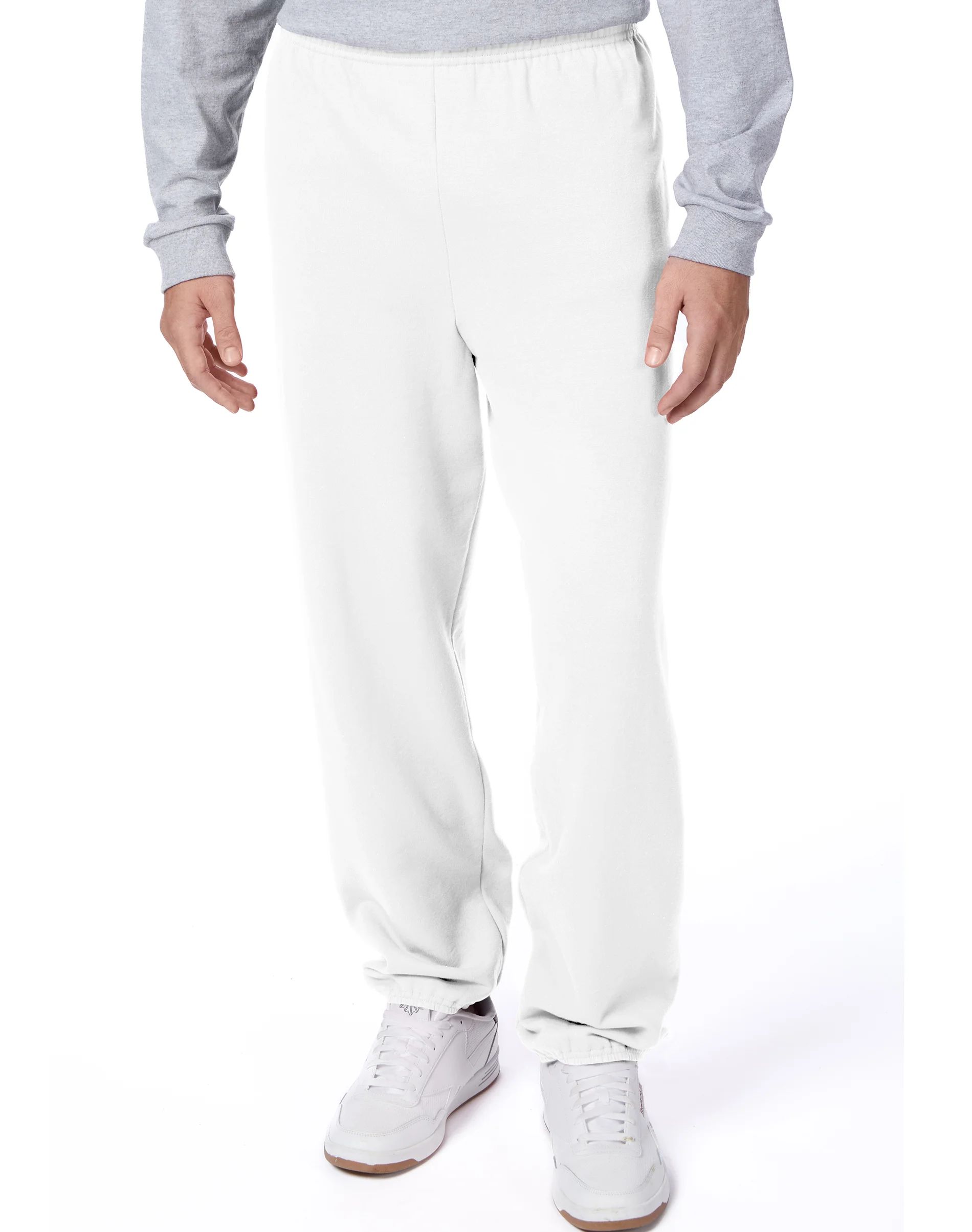 Hanes EcoSmart Fleece Men's Sweatpants White L | Hanes.com