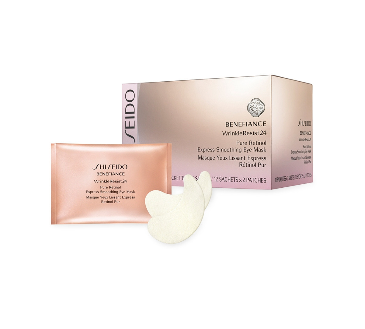 Shiseido Benefiance WrinkleResist24 Pure Retinol Express Smoothing Eye Mask - 12 Pack | Macy's