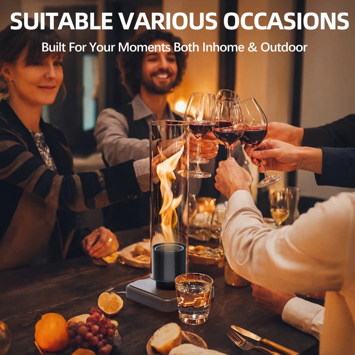 Tornado Bio-ethanol Outdoor Tabletop Fireplace With Flame Guard | Wayfair North America