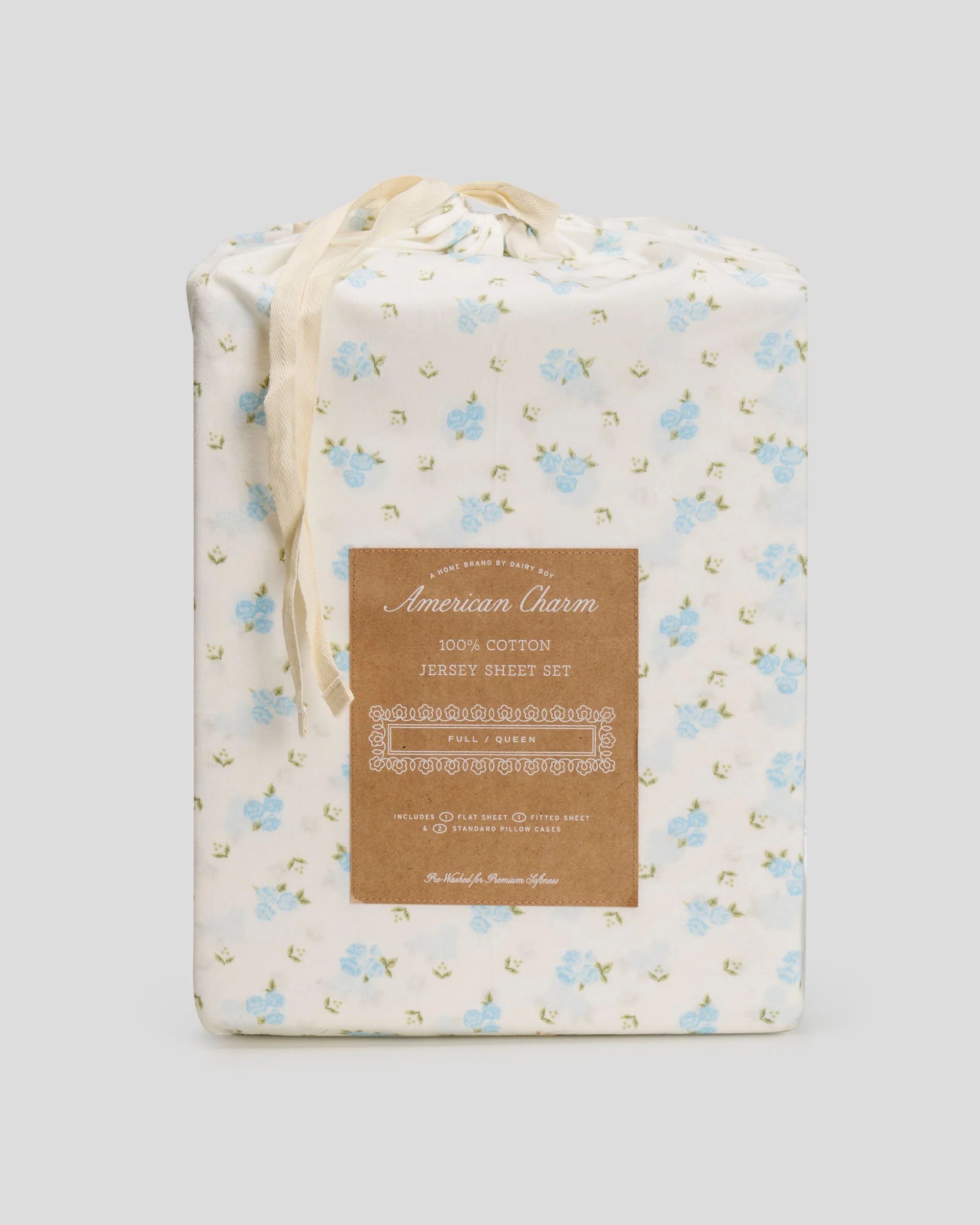 Floral Sheet Set - Powder Blue | Dairy Boy