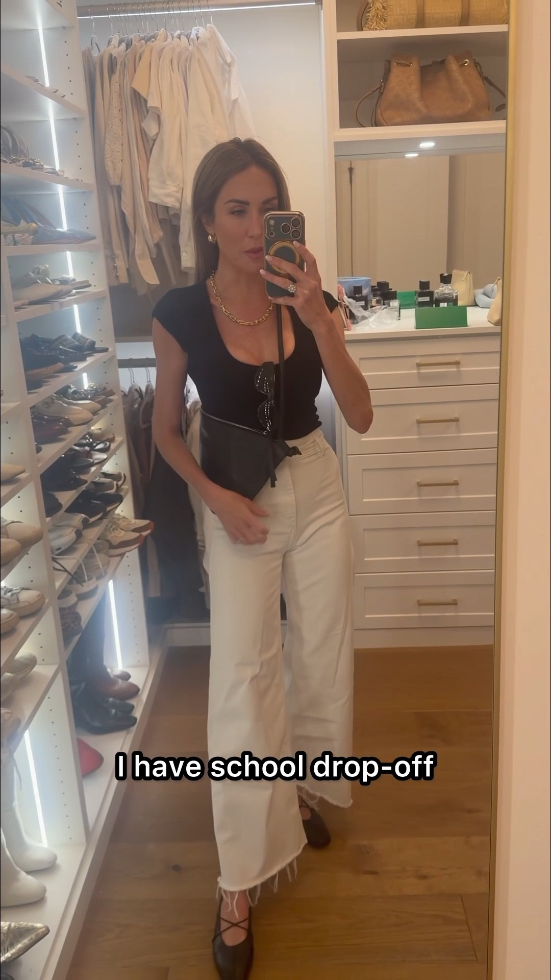 Mom on the go outfit with the ability to transition later
Bodysuit ✅
White jeans ✅
Jewelry ✅
Swap the bag and shoes later for more professional look

#LTKmomlife #LTKootd