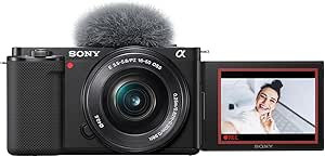 Sony Alpha ZV-E10 - APS-C Interchangeable Lens Mirrorless Vlog Camera Kit - Black | Amazon (US)