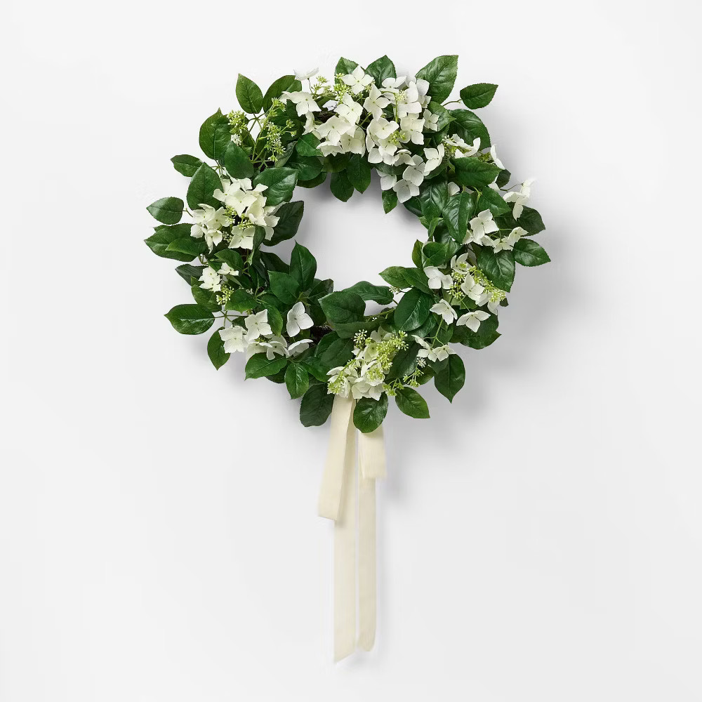 Hydrangea Wreath Cream - Threshold designed with Studio McGee | eBay US