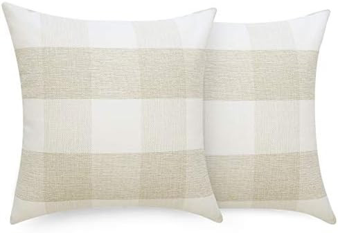 Volcanics Buffalo Check Plaid Throw Pillow Covers Set of 2 Farmhouse Decorative Square Pillow Cov... | Amazon (US)