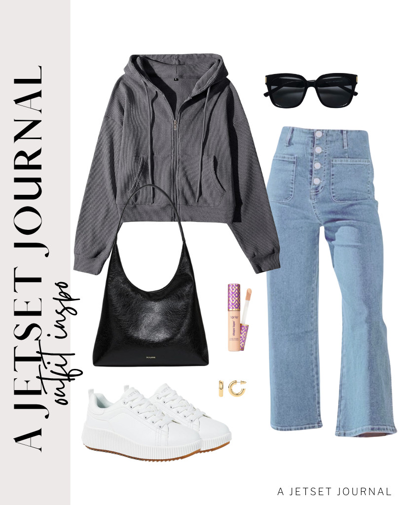 Check out this combo of zip-up waffle-knit hoodie and jeans that goes well with LUCKY STEP’s platform sneakers. You can effortlessly style it with a large shoulder bag and sunnies from SOJOS. Don’t forget your concealer! Tarte has this bestseller that everyone is talking about.


#LTKSeasonal #LTKSaleAlert #LTKTravel 

 