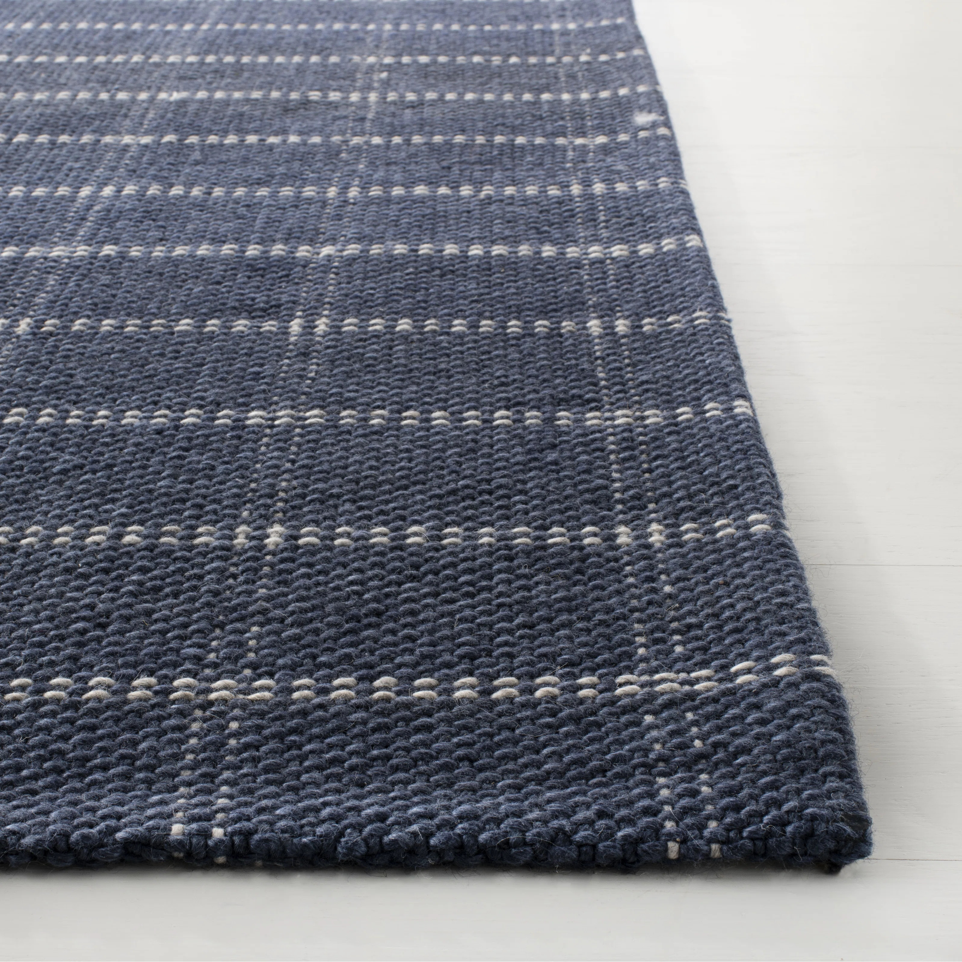 Tamworth Plaid Handmade Handwoven Area Rug in Navy | Wayfair North America