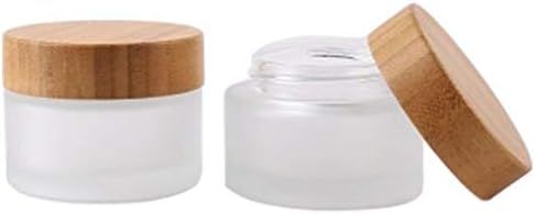 2 Pack 50ml/1.7oz Frosted Glass Cosmetic Cream Jar Bottle Refillable Glass Face Cream Pot Cosmeti... | Amazon (US)