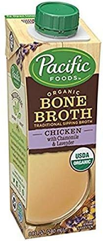Pacific Foods Organic Chicken Bone Broth with Chamomile & Lavender, 8 oz (Pack of 12) | Amazon (US)