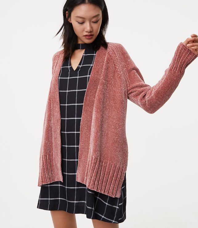 Chenille Open Cardigan | LOFT