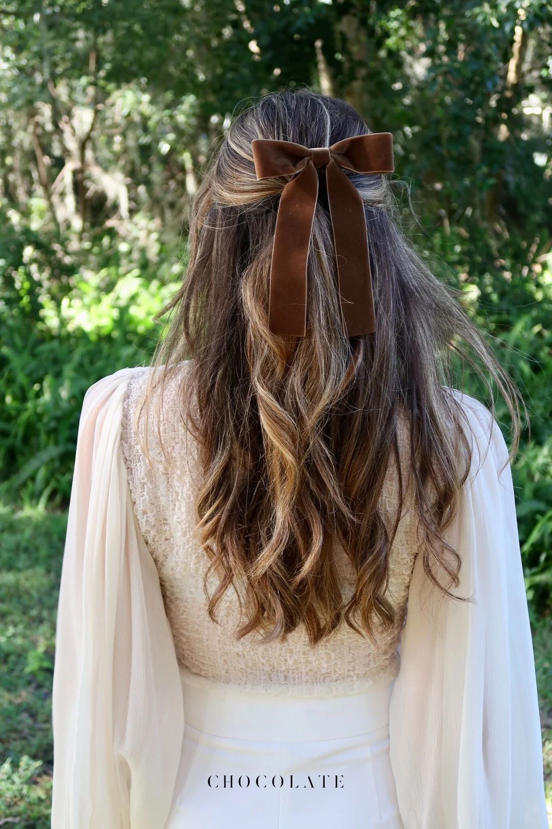 Chocolate Brown Velvet Hair Bow Barrette Delicate Hair Bow - Etsy | Etsy (US)