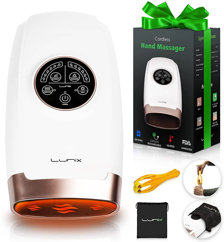 Lunix LX3 Cordless Electric Hand Massager with Compression, 6 Levels Pressure Point Therapy Massa... | Amazon (US)