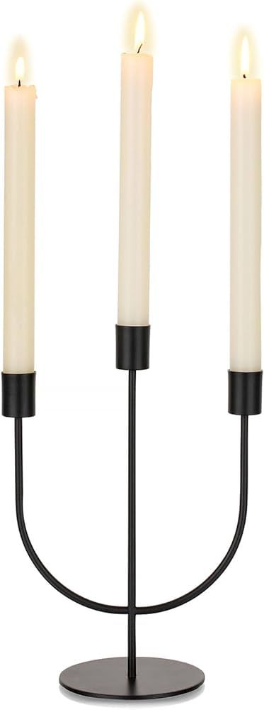 Sziqiqi Modern Candlestick Candle Holders - Matte Black Candelabra for Halloween Tabletop Taper C... | Amazon (US)