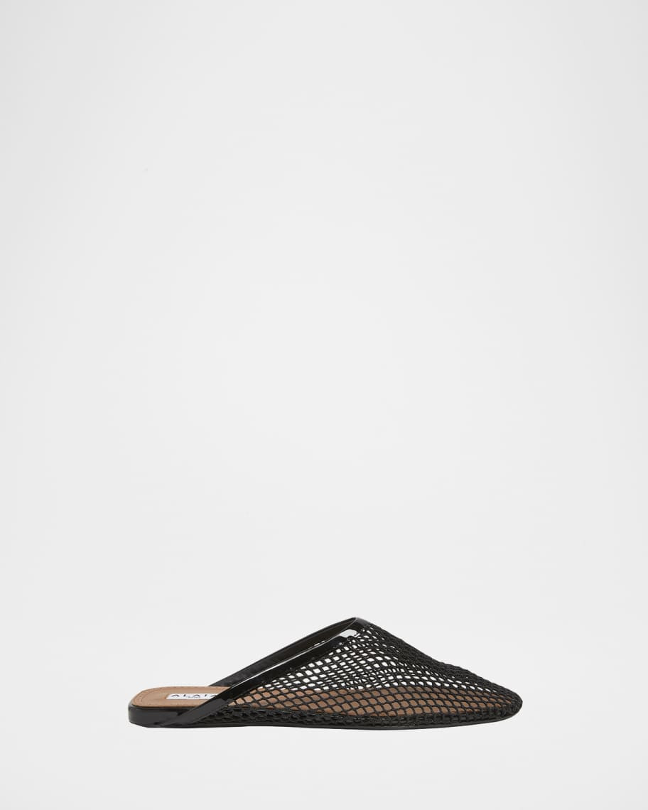 ALAIA Mesh Flat Mules | Neiman Marcus