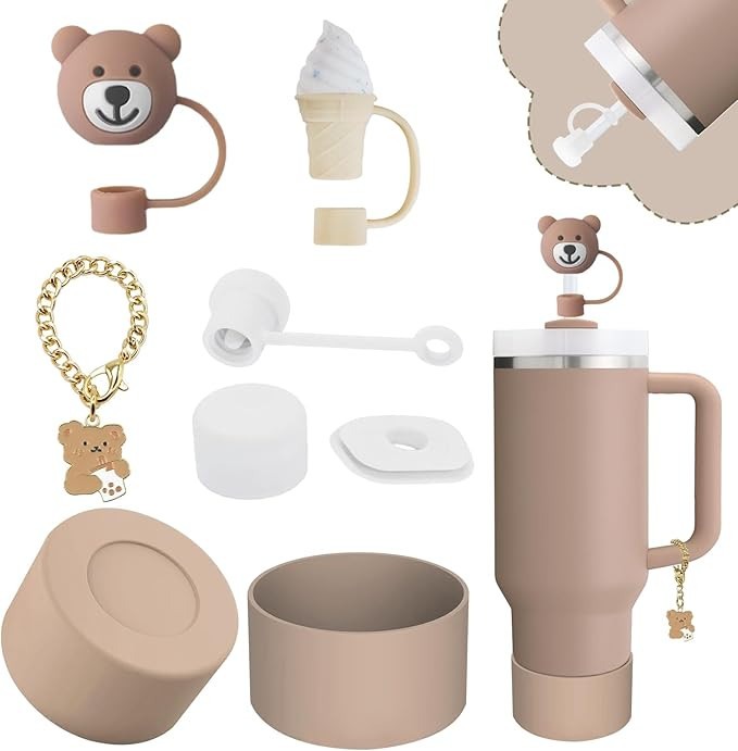 Stanley Cup Accessories Set,Including 2 Pcs 0.4in Straw Cover, 1 Silicone Spill-Proof Stopper Set... | Amazon (US)