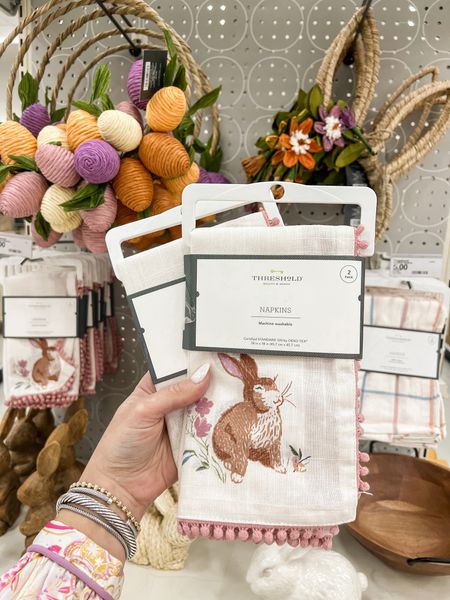 Target Easter spring tablescape find! Love these adorable bunny napkins! Only $10 and the details are so cute! Perfect for hosting Easter brunch! 

#LTKunder50 #LTKhome