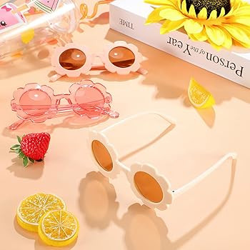 3 Pieces Kids Flower Sunglasses Toddler Girls Round Flower Glasses Baby Cute Sunglasses Outdoor B... | Amazon (US)