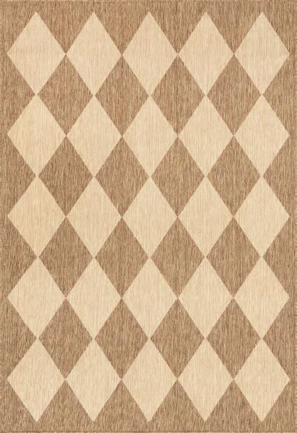 Beige Adelaide Harlequin Indoor/Outdoor 5' x 8' Area Rug | Rugs USA