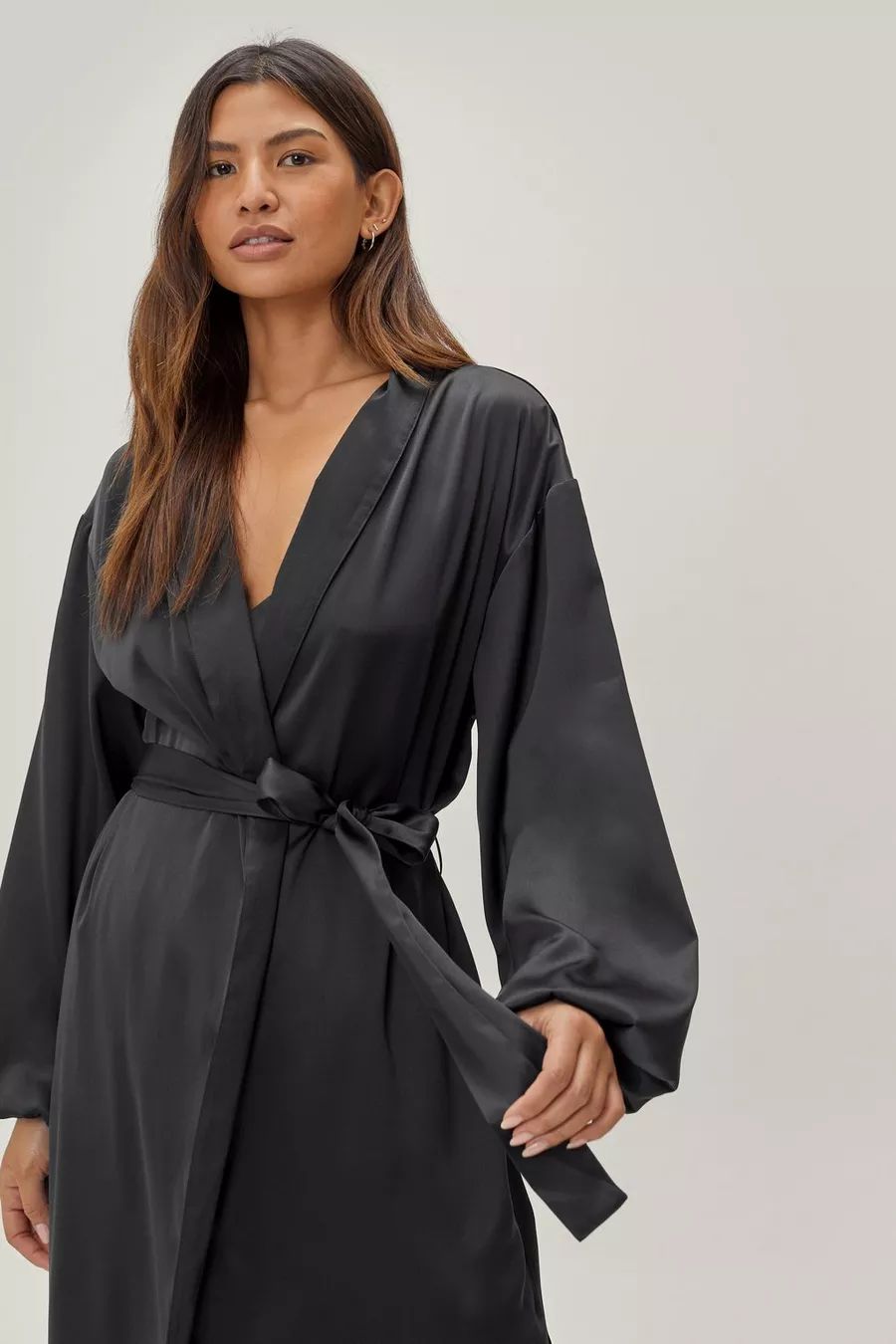 Satin Long Pajama Set And Robe | Nasty Gal (US)