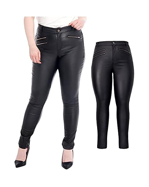 Leggings Depot Women's High Waist Comfy Faux Leather Leggings Tights Stretchy Pleather Pants | Amazon (US)