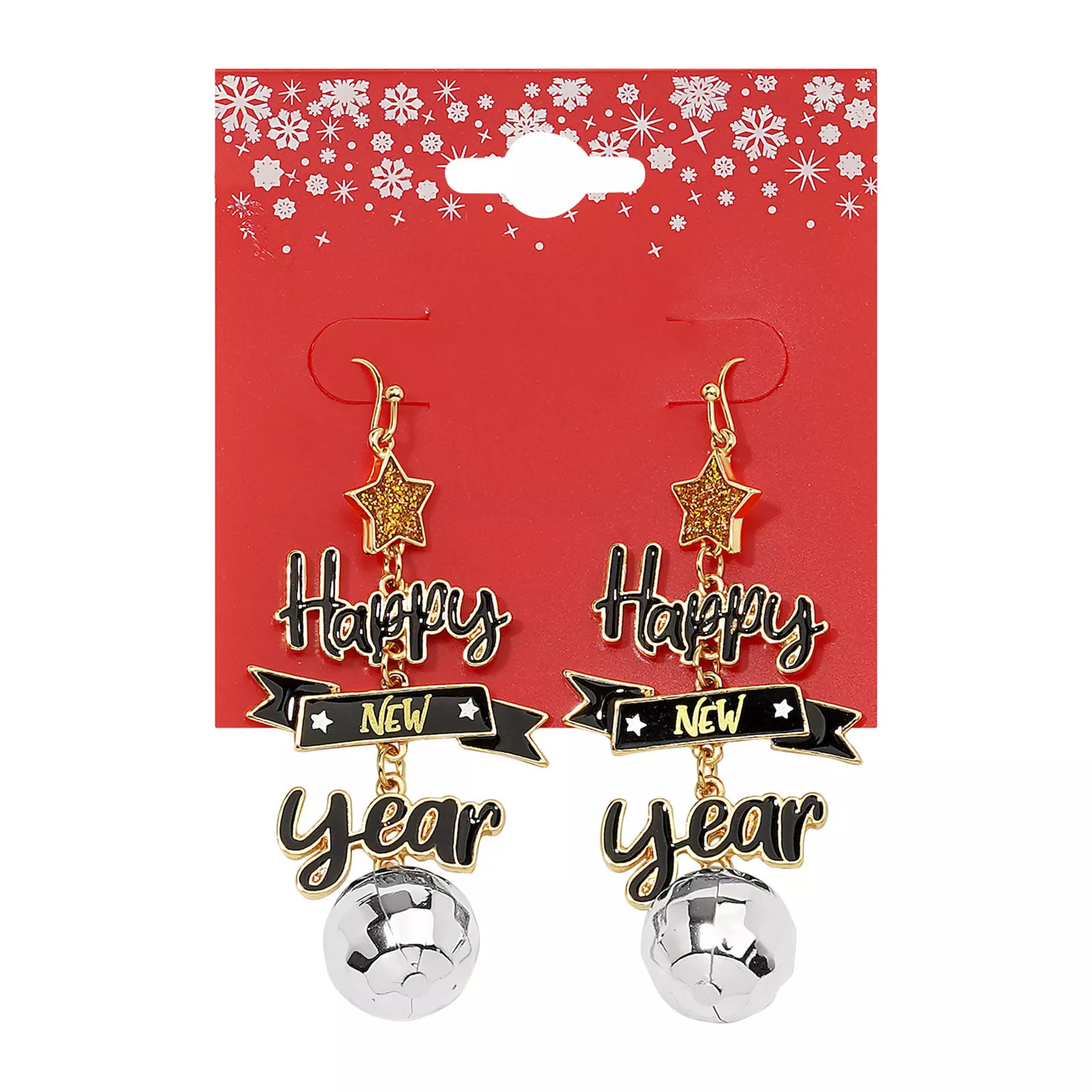 Gold-Tone Happy New Year Drop Earrings, Women's, None | Kohl's
