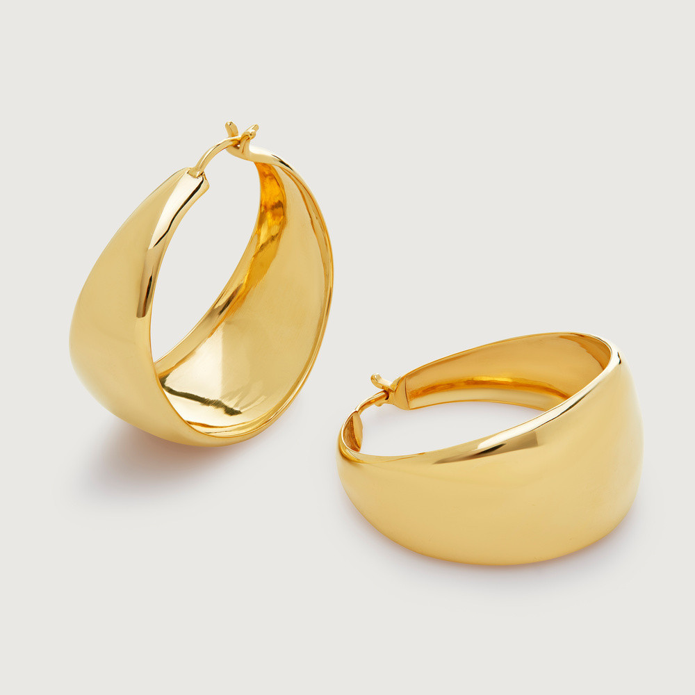 Gold Kate Young Large Tapered Hoop Earrings | Monica Vinader (US)